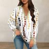 Womens Oversized Sweatshirts Fall Tops Long Sleeve V Neck Casual  Printing Pullover Top Cute Daily Clothes