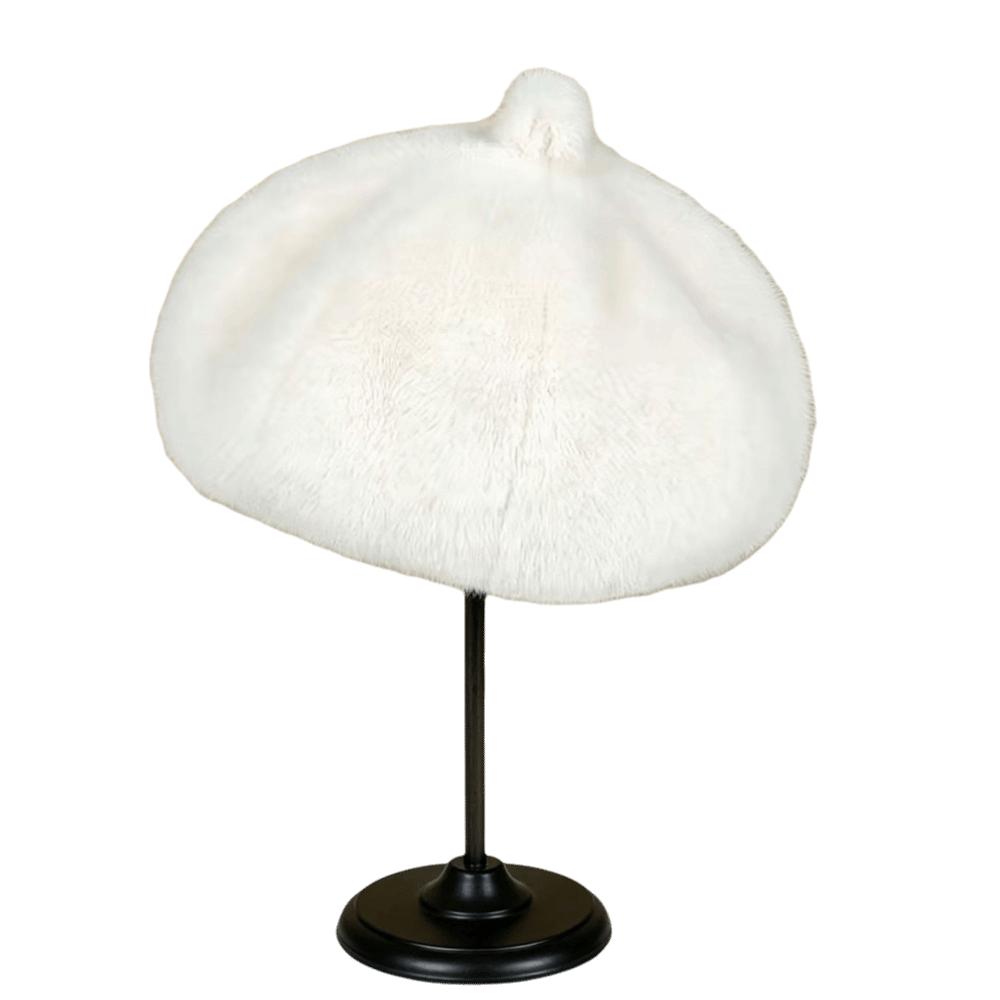 Leopard Print Faux Rabbit Fur Beret Flush Furry Fluffy Plush Beret Octagonal Beanie Cap  Women Girl