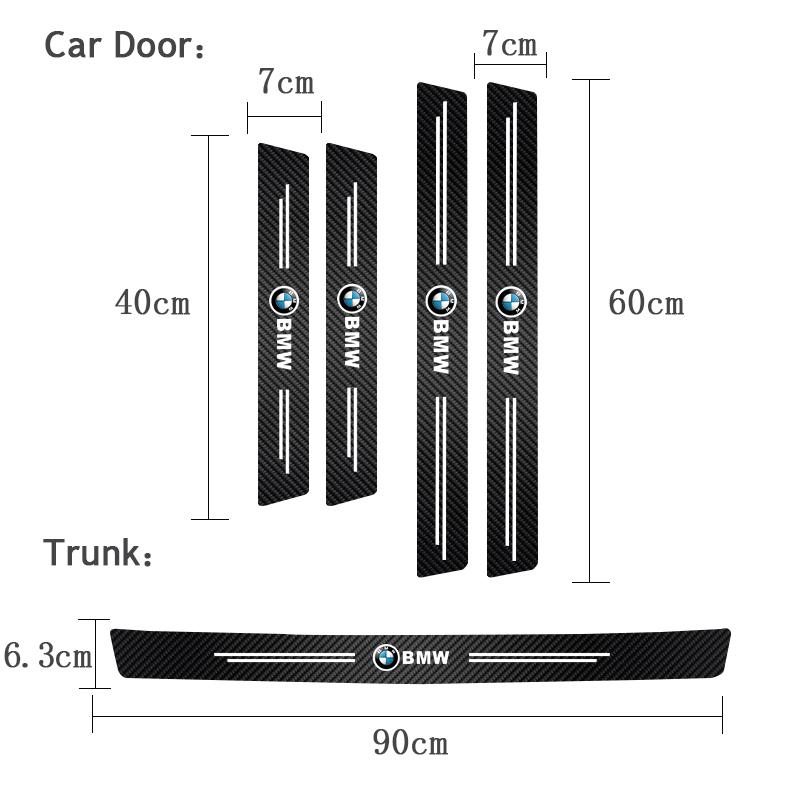 For BMW X1 X2 X3 X5 X4 X6 X7 iX3 F20 F10 F07 E70 E46 E90 E92 Valve Leather Car Door Decals Carbon Fiber Threshold Anti Scratch MO7