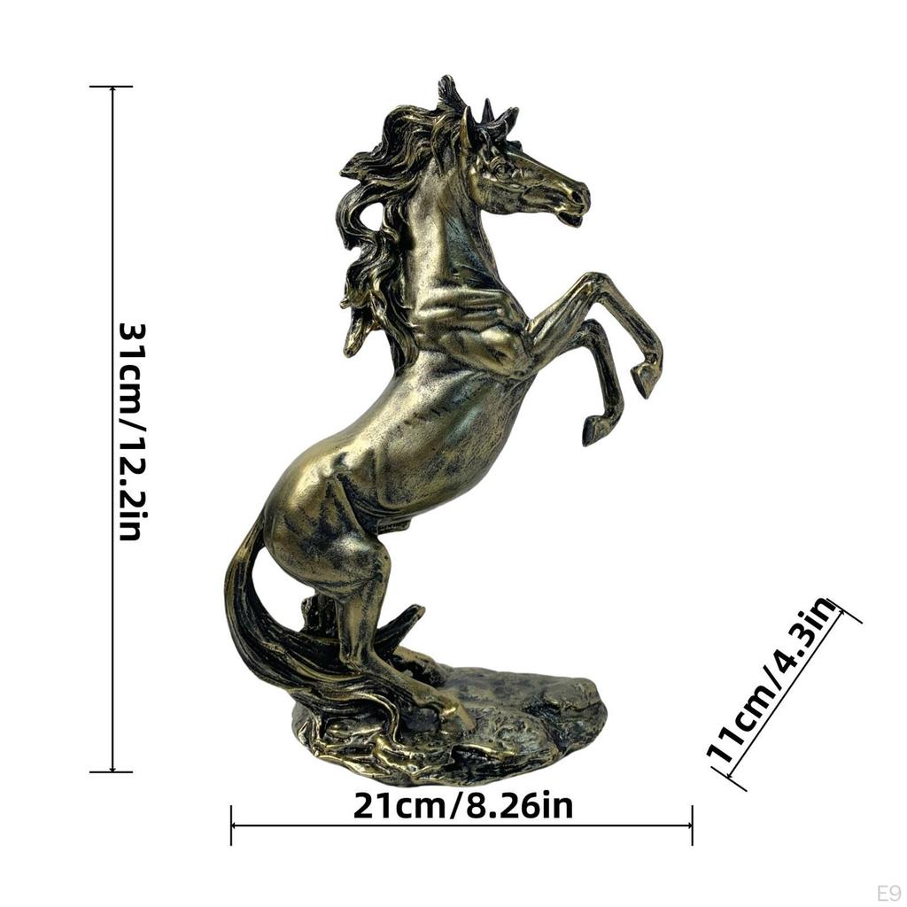Dekorativní figurka koně pro domov, Sběratelská pryskyřičná socha Knihovna