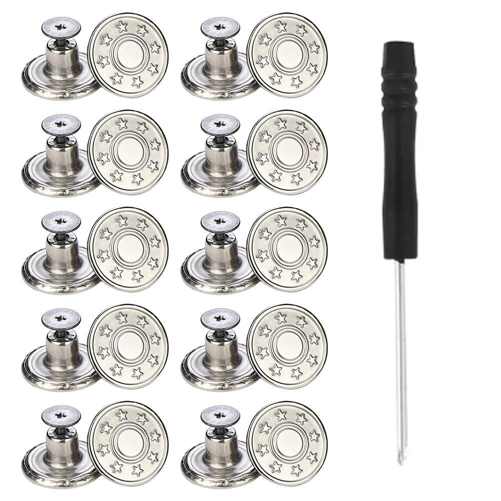Screw Button Metal Jean Button Metal Jeans Buttons Repair Kit Replacement Briefly Tighten Or Loosen Leather Crafts