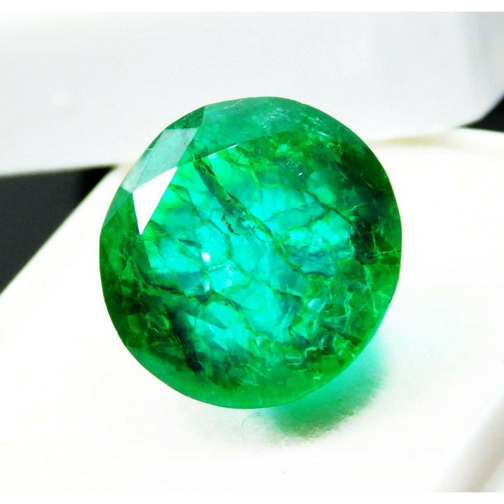 Zambia NATURAL EMERALD Green Round Cut 9.15 Ct Loose Gemstone
