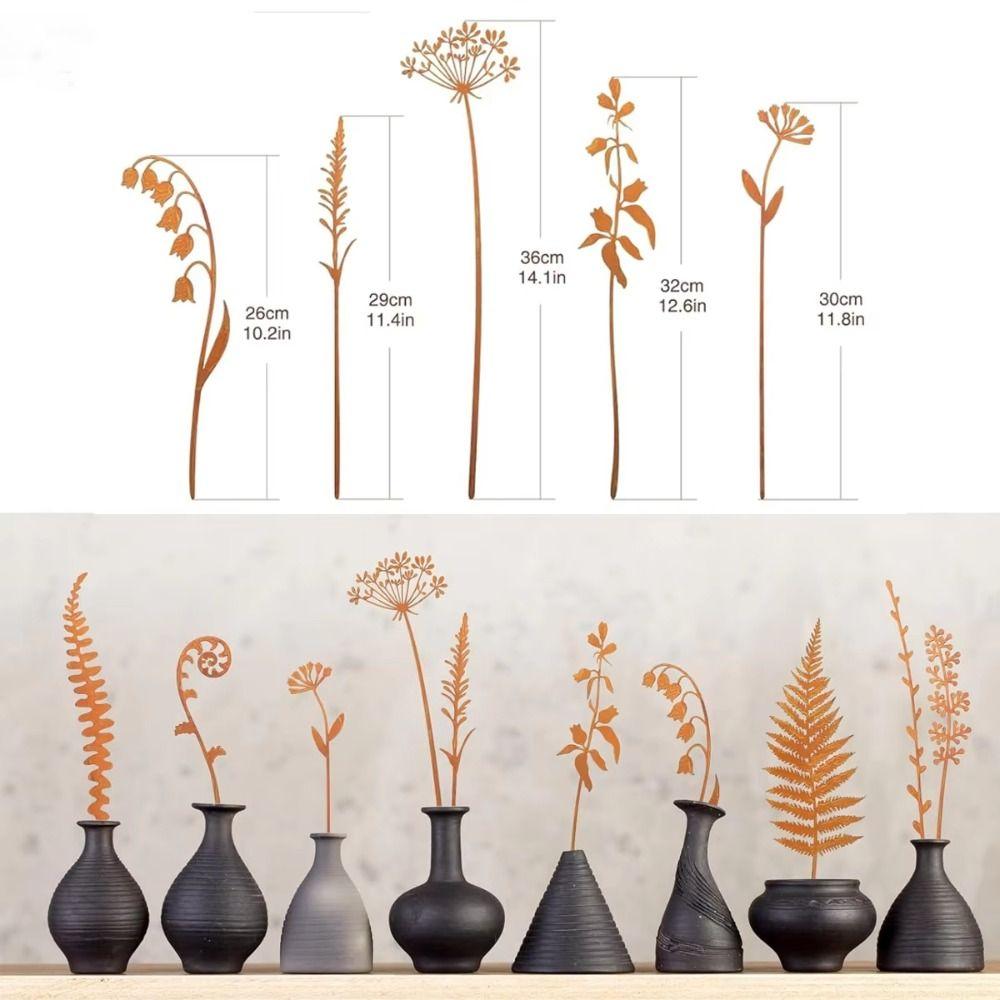 Vintage Rusty Metal Flowers DIY Garden Art Garden Decor Wild Flower Bouquets Wedding Bouquets For Spring Farmhouse