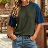 Women’s Casual Vintage Lightweight Plus Size Waffle Knit Raglan Crewneck Top Loose Fit Short Sleeve Pullover Shirt