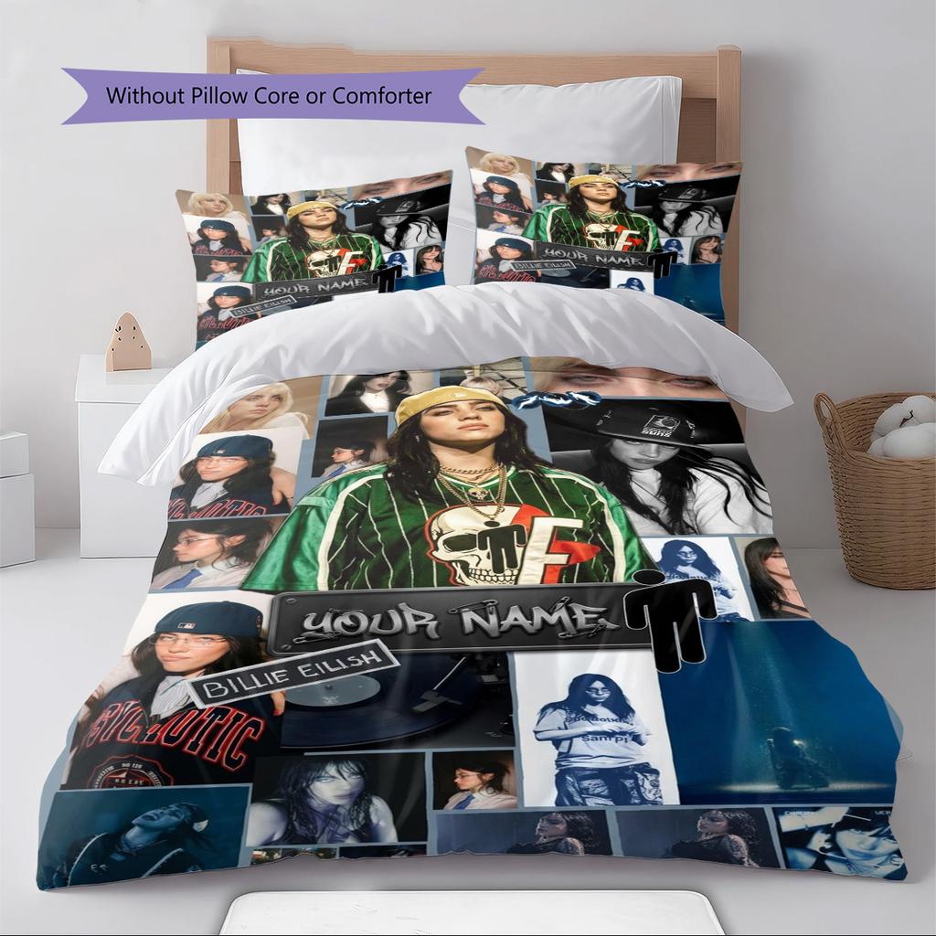 Name Custom Billie Pattern Bedding Set Quilt Cover Pillowcase Home Decor Gift (1 * duvet cover + 2 * pillowcase, without core)