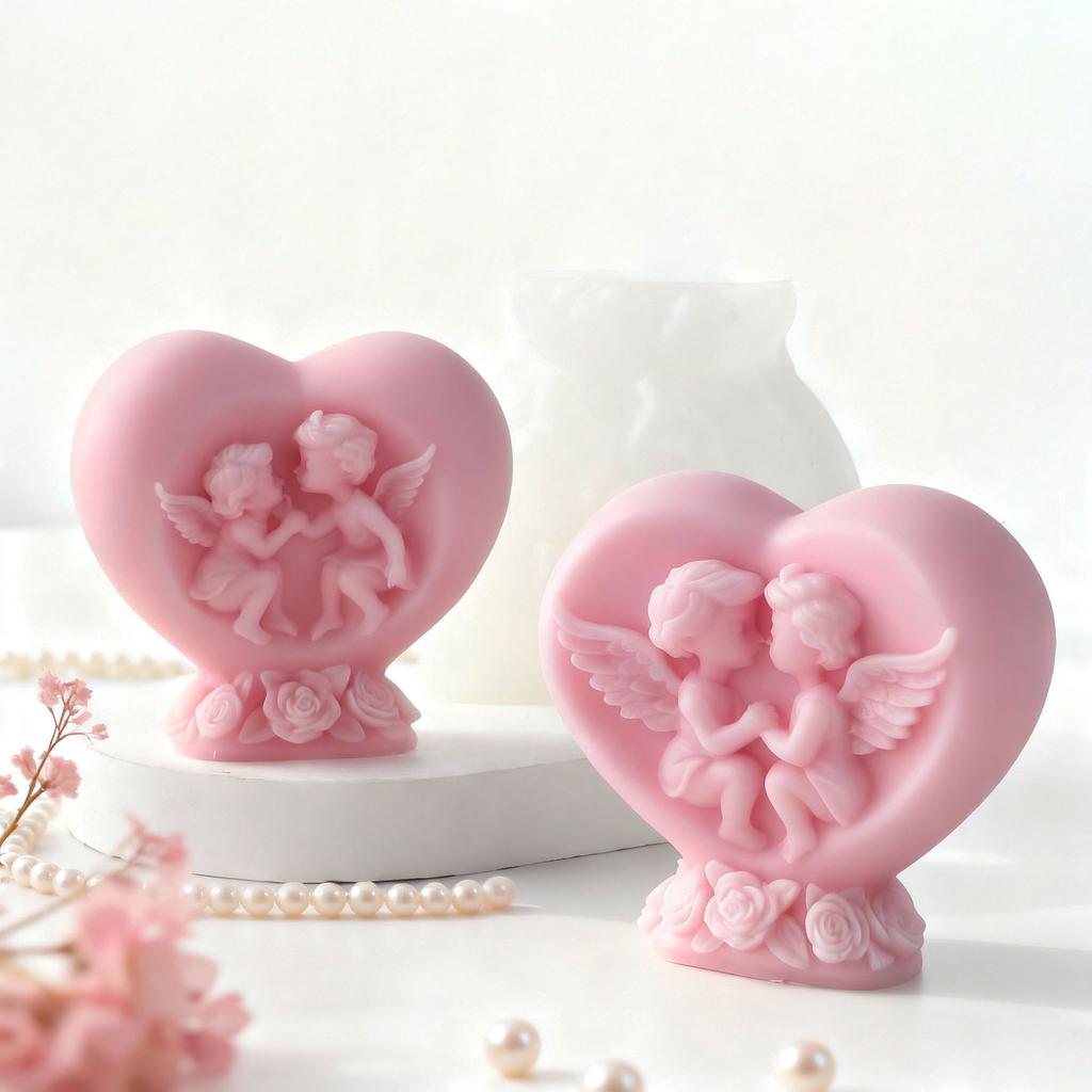 3D Love Little Angel Silicone Candle Mold DIY Valentine's Day Aroma Gypsum Resin Decoration Molds Soap Candle Making Supplies