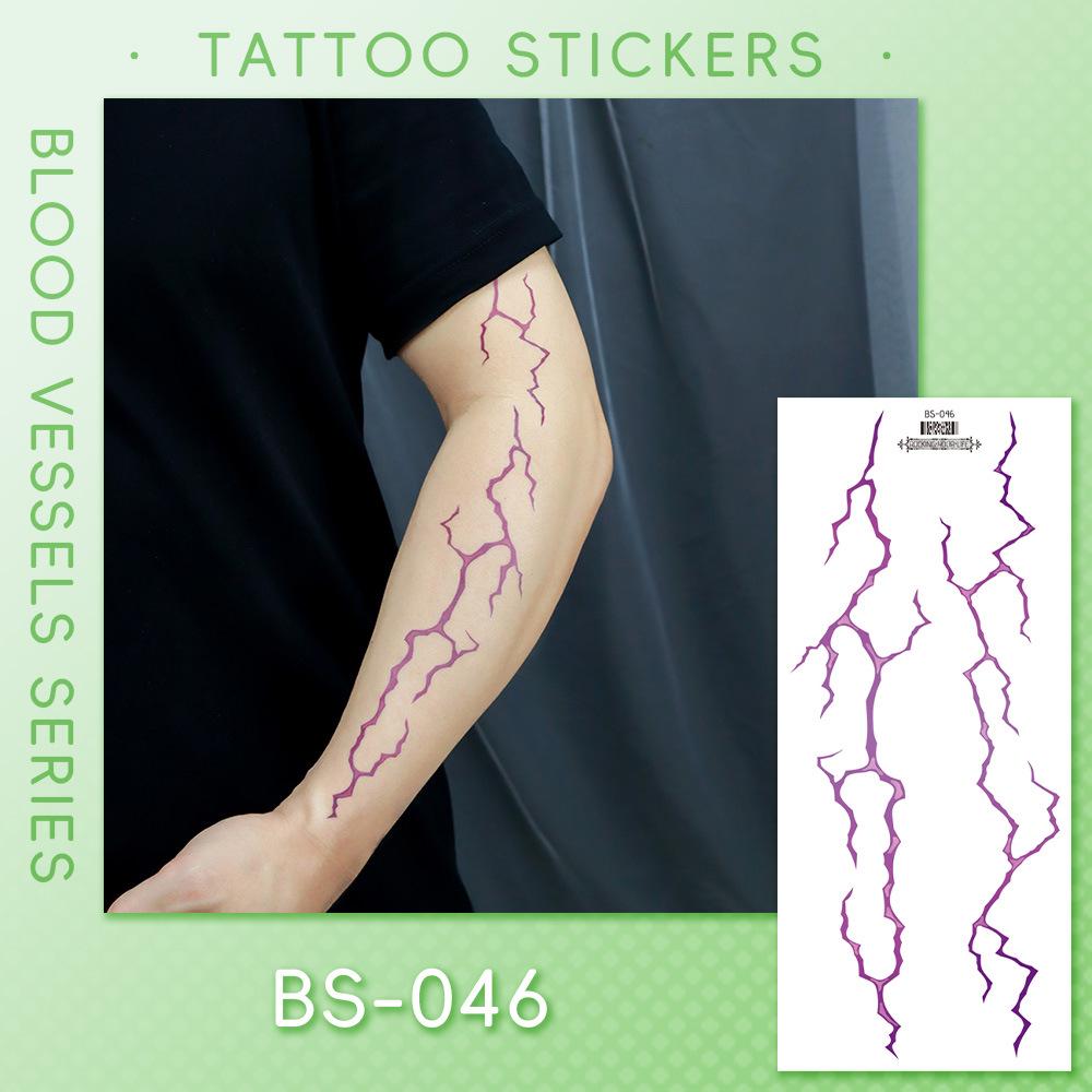 

Водонепроницаемые тату-наклейки на Хэллоуин для группы Hunter Girl 2025 с венами и молниями 240*105mm