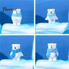 Small Waterproof Resin Crafts 4Pcs Polar Bear Micro Landscape Ornaments, Miniature Figurines, Tiny Animal Holiday Gift Box Fillers Figurines