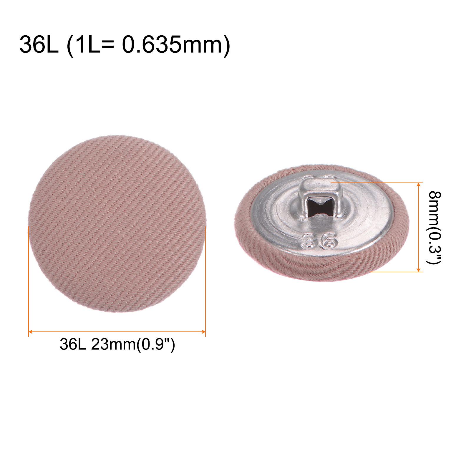 

10pcs Fabric Cloth Covered Button 23mm Metal Round Sewing Buttons, Navy Blue/Brown/Deep Pink глибокий рожевий колір