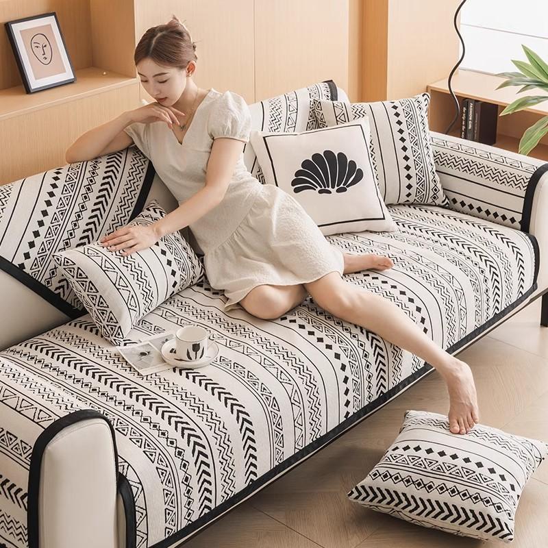 Slipcover Funda Sofa Mats   Winter Chenille Living Home Non-slip Ethnic Style Sofa Cushion Couch Sofa Cover