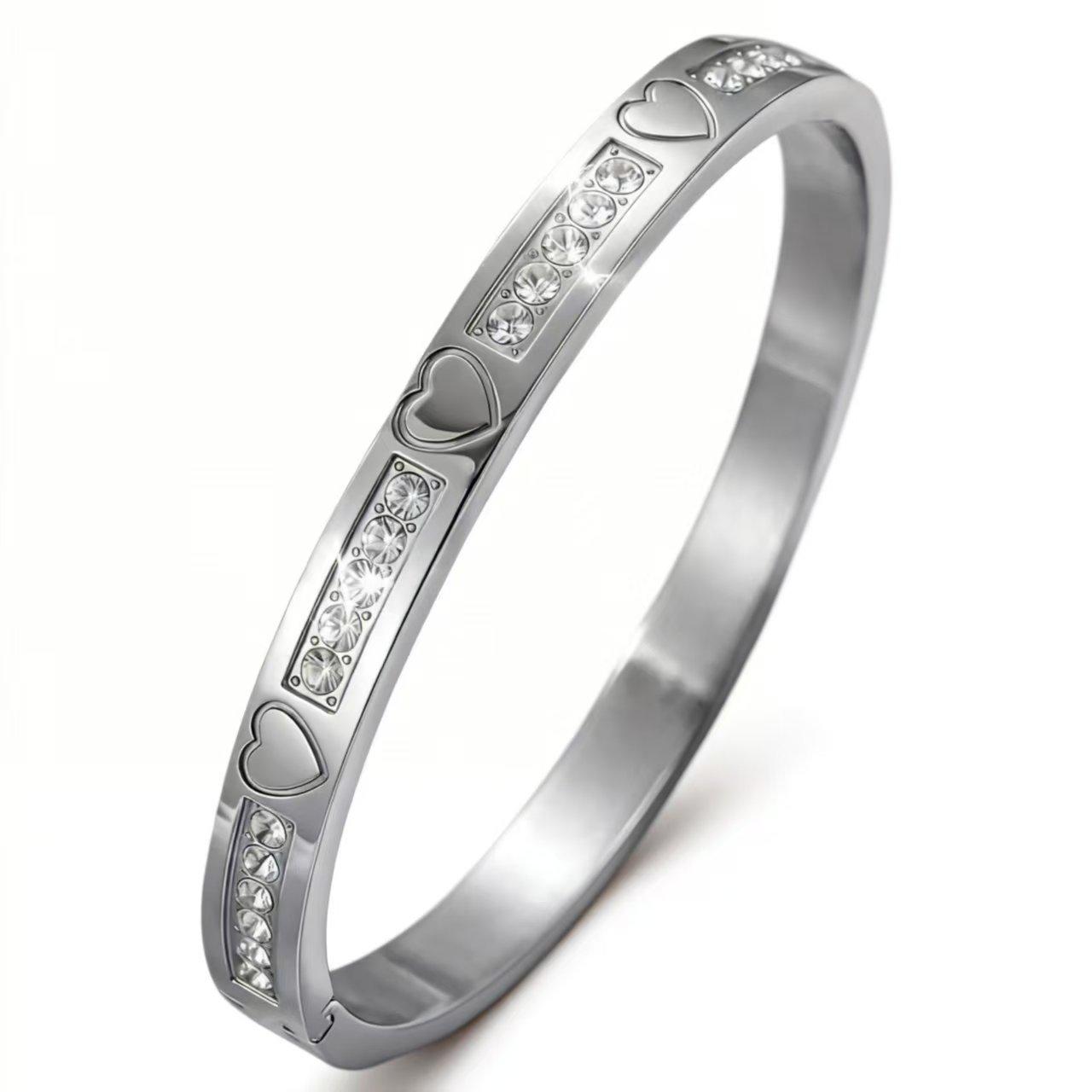 New Titanium Steel Bracelet for Girls, High-end and Exquisite European and American Stainless Steel Bracelet One Size(18CM~21CM)