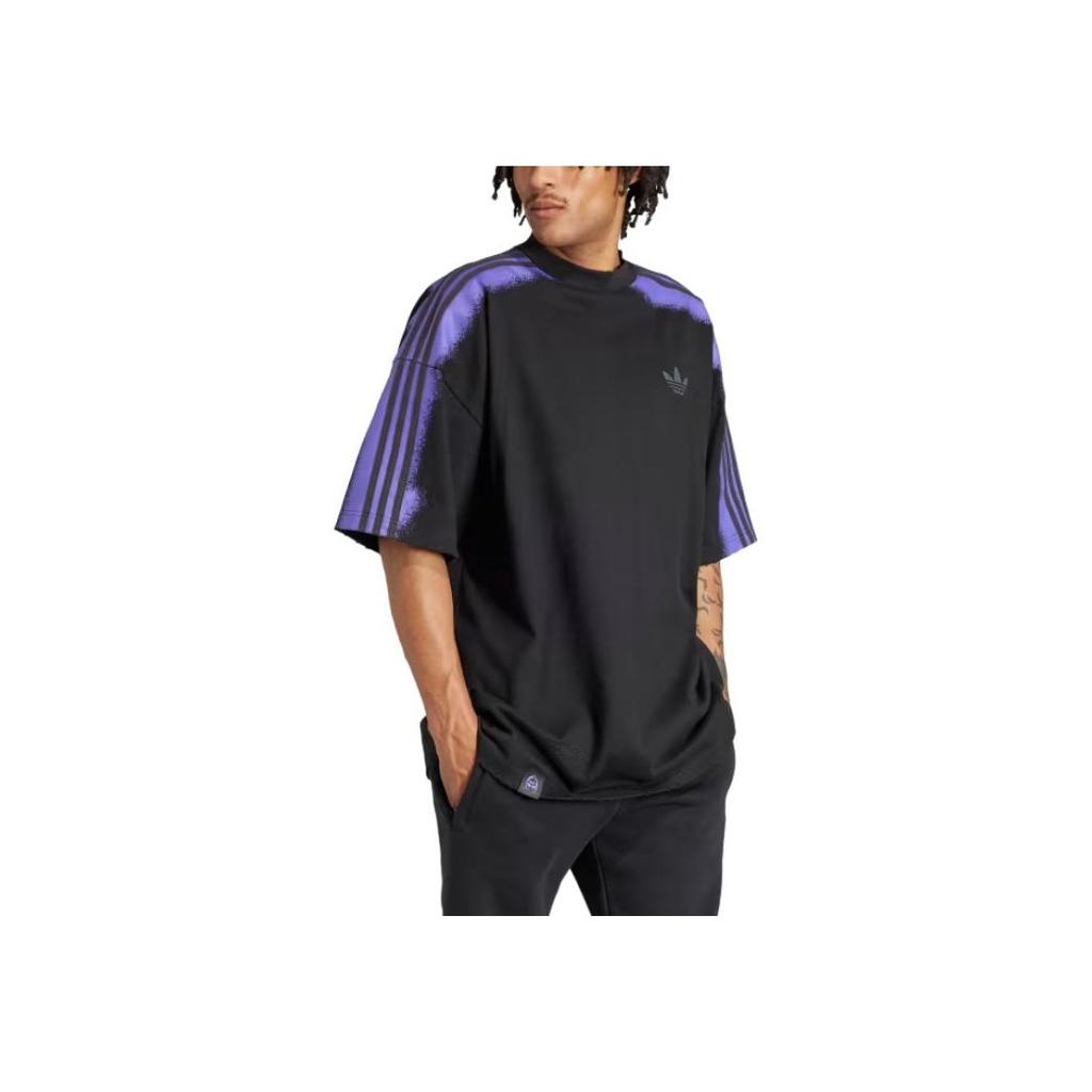 Adidas Originals X Youth Of Paris Logo Drei-Streifen T-Shirt v1 Unisex Oberteile Schwarz IU3311