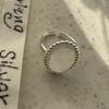 Anillos de Plata de Ley 925 para Mujer Pareja Minimalista Hechos a Mano Simple Anillo Ovalado con Piedra Joyería Fina Regalo Prevenir Alergia