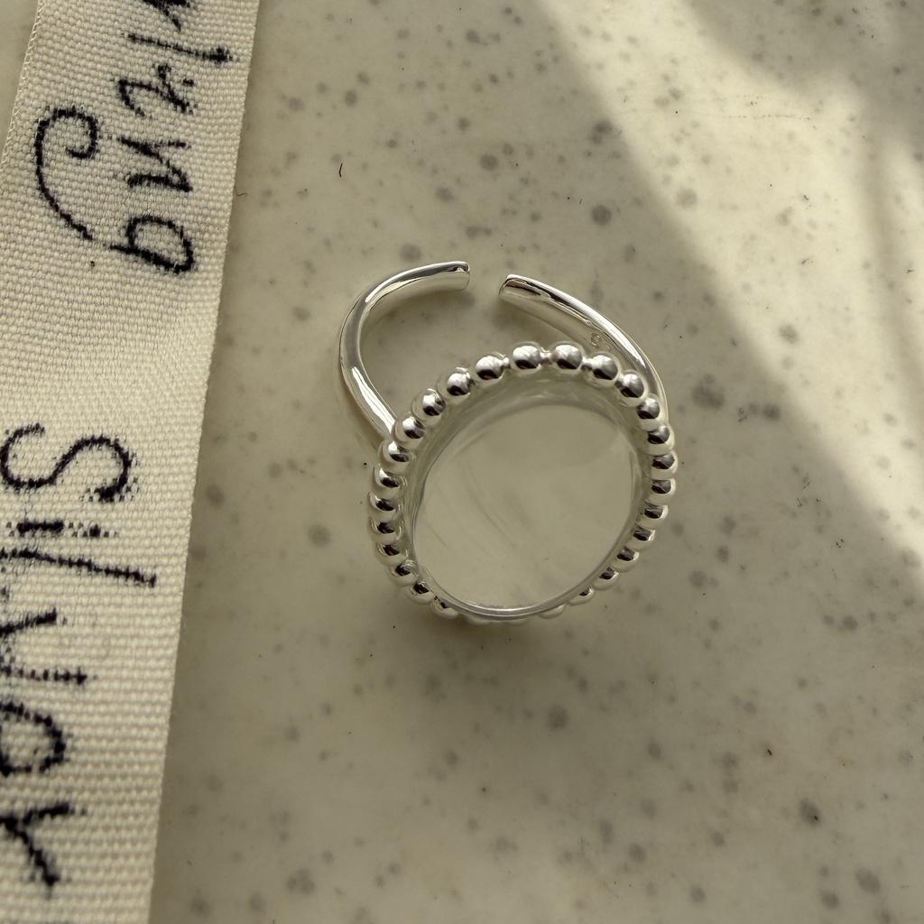 Anillos de Plata de Ley 925 para Mujer Pareja Minimalista Hechos a Mano Simple Anillo Ovalado con Piedra Joyería Fina Regalo Prevenir Alergia