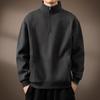 Men's Retro Heavyweight Half-Zip Stand Collar Plus Size Velvet Hoodie