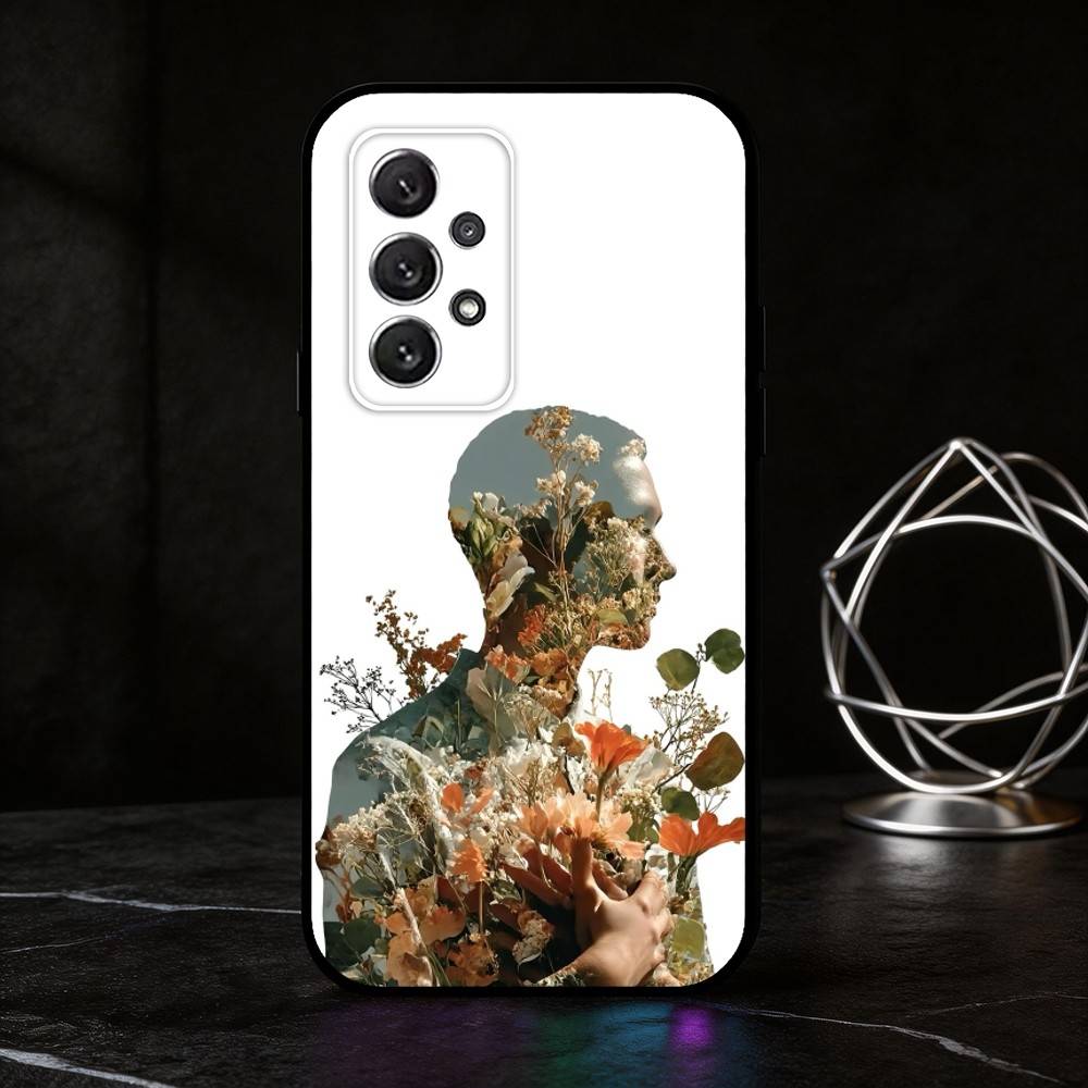 C-Creative portrait art phone Case For Samsung S25,24,21,22,23,30,Ultra,20,Plus,Fe,Lite,Note Soft Black Cover