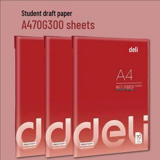 Deli Multifunctional A4 70g Printing & Copy Paper - 100 Sheets/Pack for Drafting, Writing, Drawing & Calculations