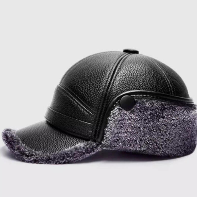 Čepice s klapkami na uši, zimní čepice, prodejce kaštanů s kožichem, traperská čepice