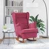 Vidaxl Rocking Armchair with Rubber Feet, Wine Red, Velvet
