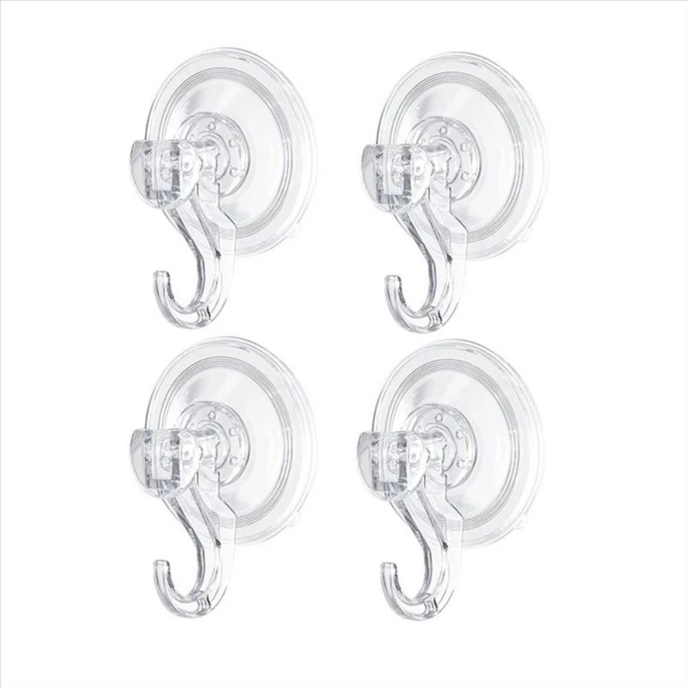 2PCS Transparent Shower Suction Hooks Plastic Kitchen Hook Suction Cup Hooks  Shower Use