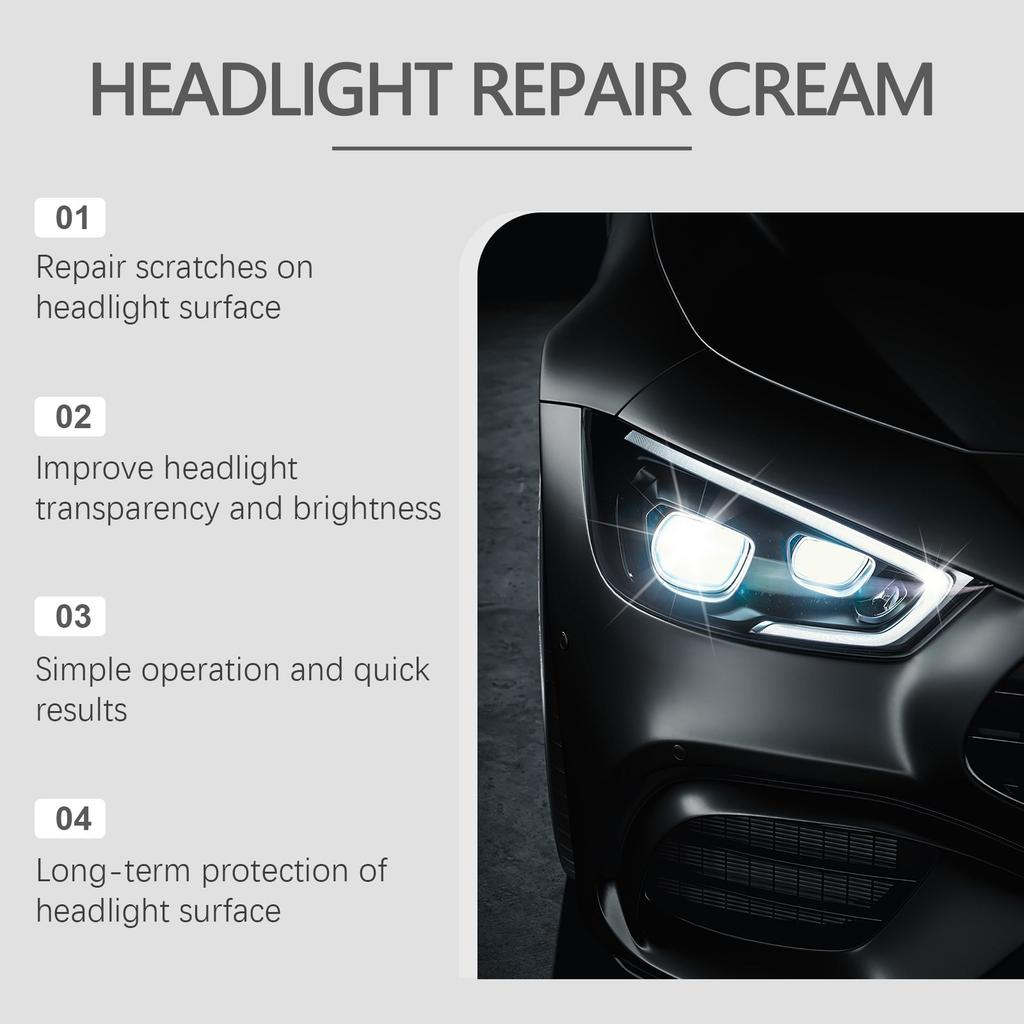 Car Headlight Scratch Removal Cream, Headlight Decontamination, Brightening, Refurbishment, Scratch Yellowing, Crystal Plating Agent 100g