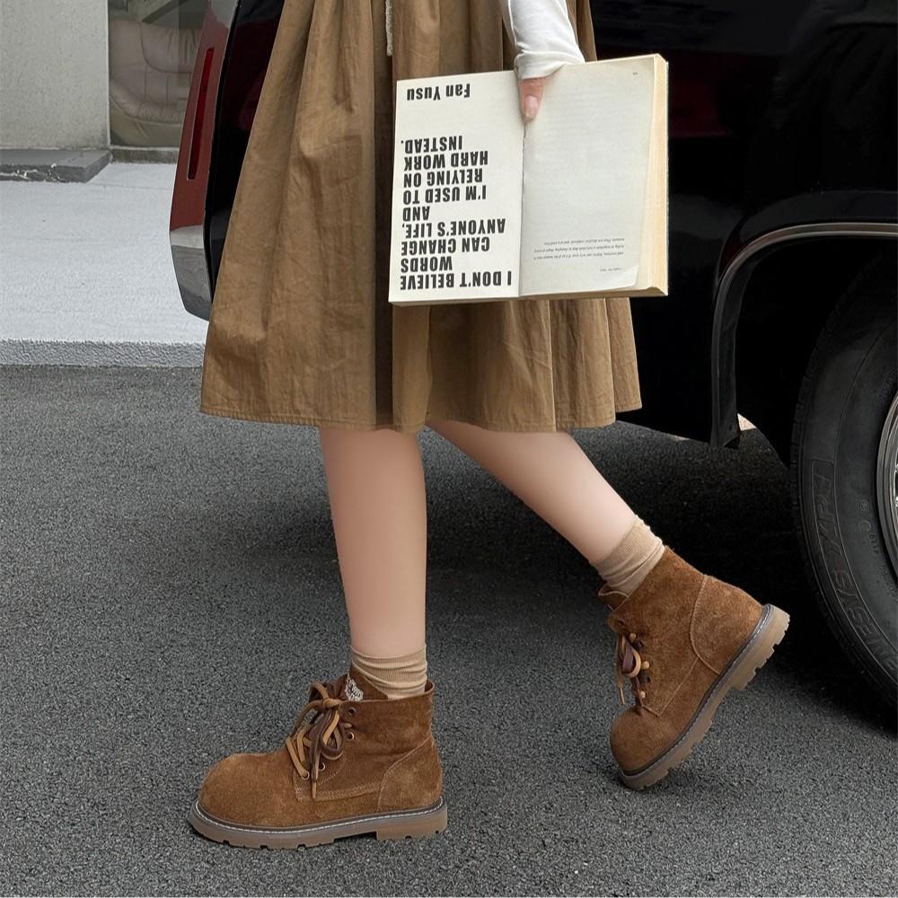 2025 new retro derby shoes platform heightening casual leather shoes British style commuting versatile big head tooling shoes