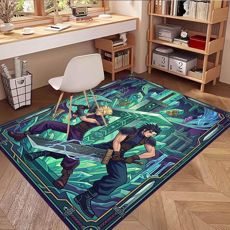 Final Fantasy Print Rug, Washable Floor Carpet, For Entryway Dorm Laundry Room Office Study, Home Decor Birthday Christmas Gift