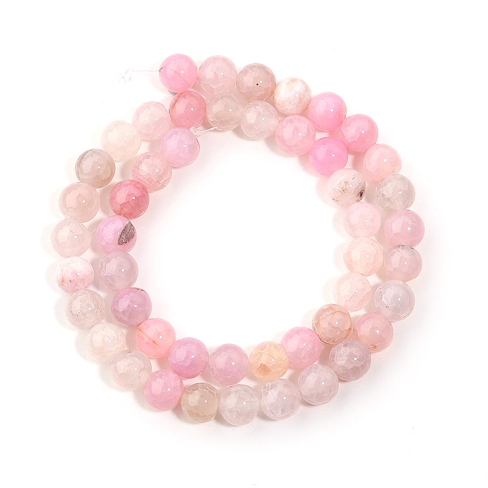 6/8/10mm Natural Stone Beads Pink Dragon Pattern Agate Round Loose Beads For Jewelry Making DIY Bracelets Necklace Accessories