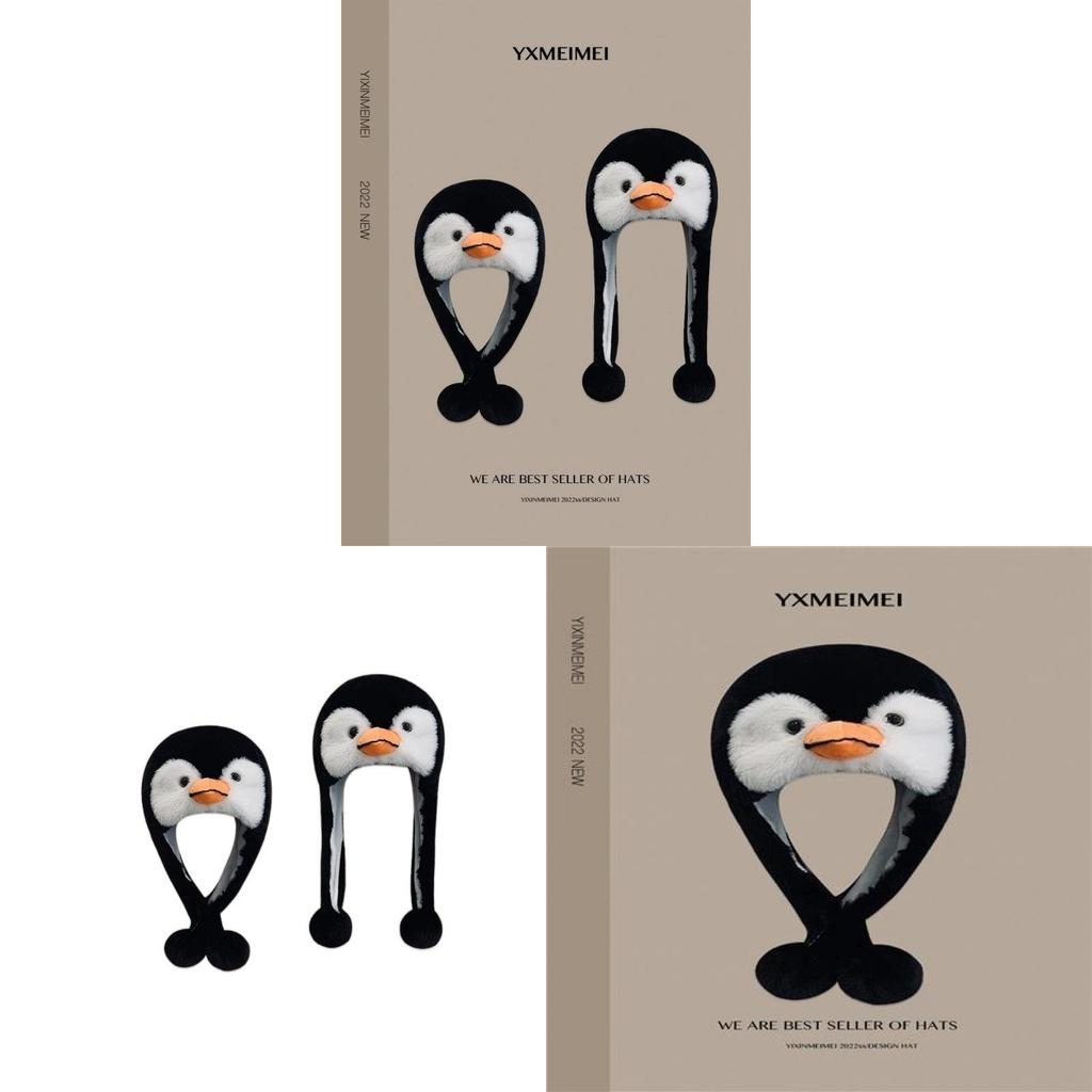 Penguin Hat Warm Cotton Beanie With Windproof Design For Girls And Teens