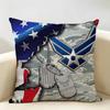 Emblem Usa Fire Police Military Cushion Cover Natural Linen Organic Fabric DoubleSided Printing Room Sofa Decor Pillow Case