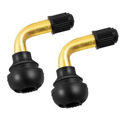2pcs Pvr70 Valve Stem Bending 90 Degree Angle, Brass Stem, Snap-in Rubber Base, Compatible