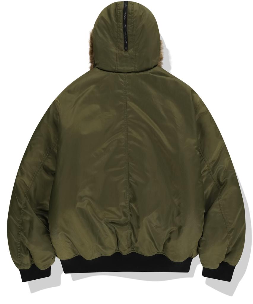 Not4Nerd Fur Hooded N2B Bomber Jacket - Khaki