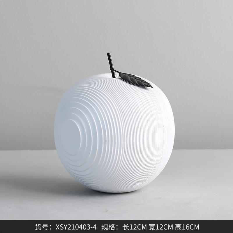 

High-end Line Apple Pear resin Crafts Black White Decoration Creative Living Room Countertops Fruit Sculpture Home Decor Gift