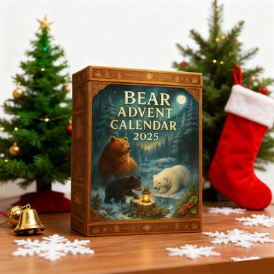 Björn Adventskalender 2025 24 Akryl Björn Ornament Set 24 Dagar Nedräkning till Jul Hängande Dekoration Samlarobjekt Julklapp till Barn Vuxna