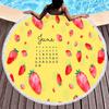 Sweet Cartoon Strawberry Round Beach Towel,Polyester Sand Resistant Beach Blanket,Soft Absorbent Quick Dry Pool Towel Picnic Mat