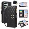 Crossbody Wrist Strap Leather Wallet Phone Case for Samsung S25 Edge S26 Ultra S24 S23 S22 S21 Plus Note 20 Flip Stand Cover