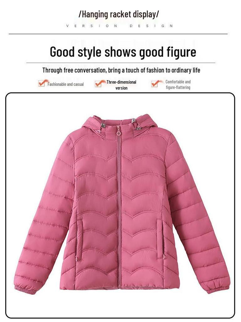 Damen 2025 Slim-Fit Petite Baumwollwattierter Mantel – Kurz, Leicht, Warme Winter-Oberbekleidung