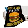 Delicious Hamburger Printed Flannel Blanket Sofa Blanket Sheet Bedspread Blanket Direct Supply