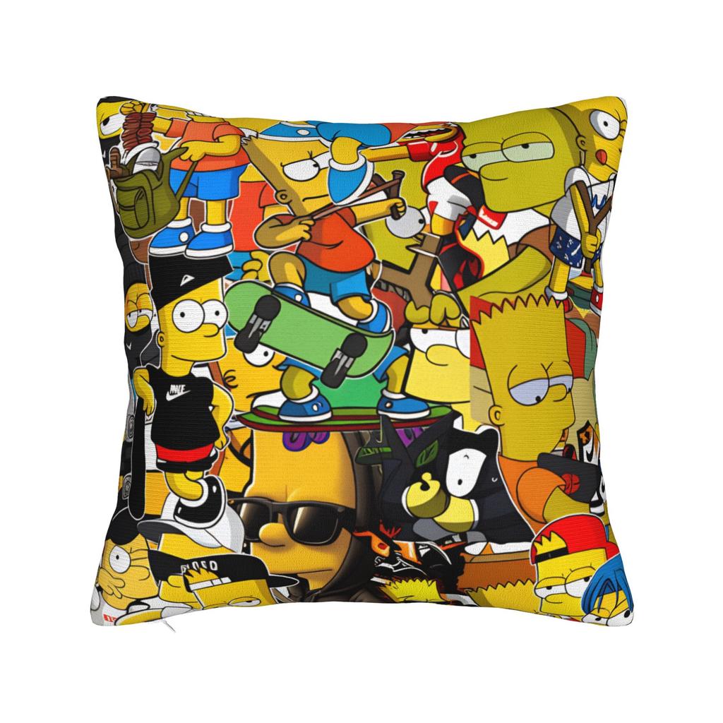 Funny Cartoon S-Simpsons Family Portrait Pillow Case Comfy Pillow Cover For Chair Sofa Home Decor Fashion Cushion Cover