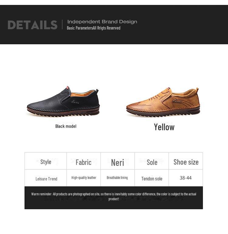 2022 Men's Hand-sewn Casual Leather Shoes - Soft Leather Sole (Spring & Autumn) Style 521