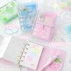 M5 Mini Portable Twill Loose-leaf Book Three-fold Storage Small Fresh Handbook Diary Student Reward Notebook
