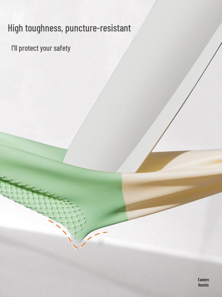 Women's Waterproof Rubber Gloves for Dishwashing, Pot Scrubbing, Vegetable & Clothes Washing, and Home Cleaning.