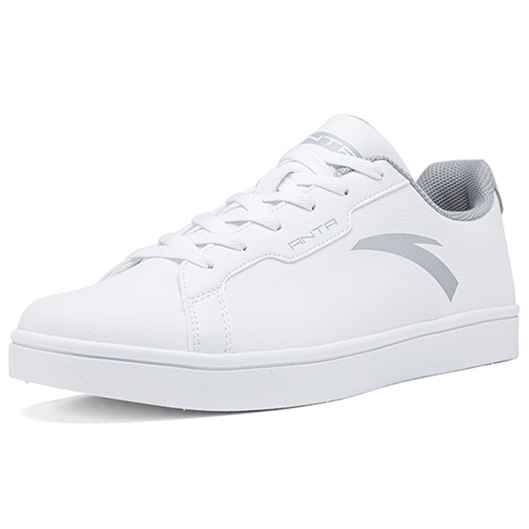 Anta Casual Versatile Durable Low-Top Skate Shoes Men Sneakers White Gray 912028003-4