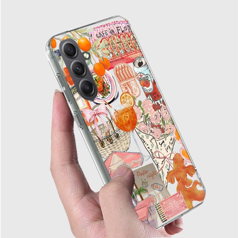 Seaside Scenery Wine Lemon Phone Case for Samsung A16 A26 A36 A56 A17 A37 A57 A07 A06 A02S A03 A04S A05S Galaxy Note 20 10 A50S