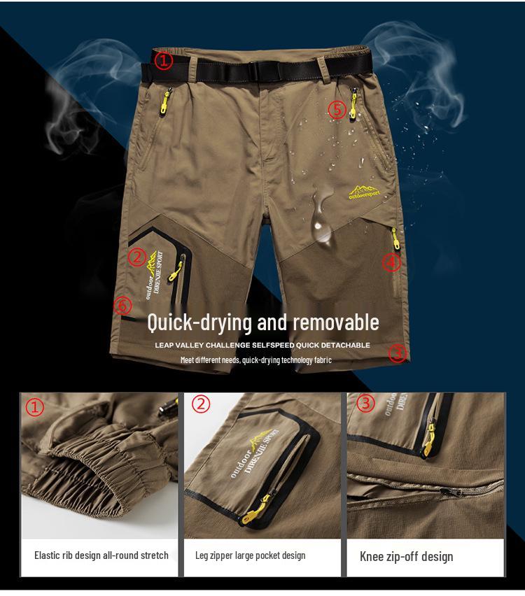 Men's Quick-Dry Convertible Mountaineering Pants & Shorts - Breathable, Lightweight 5817