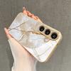 Metal Marble Line Pattern Glass Phone Case for Samsung Galaxy S26 S25 S24 S23 S21 S20 Fe/plus/ultra Hard Case Back Cover