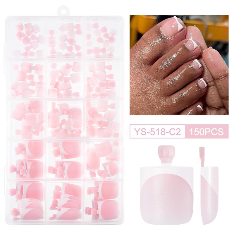 Matte Square 150PCS Toe Nail Tips for Durable and Stylish DIY Pedicures