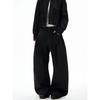 Kisko American Retro Pocket Pleated Wide-Leg Drape Casual Trousers Unisex Design Loose Straight Pants