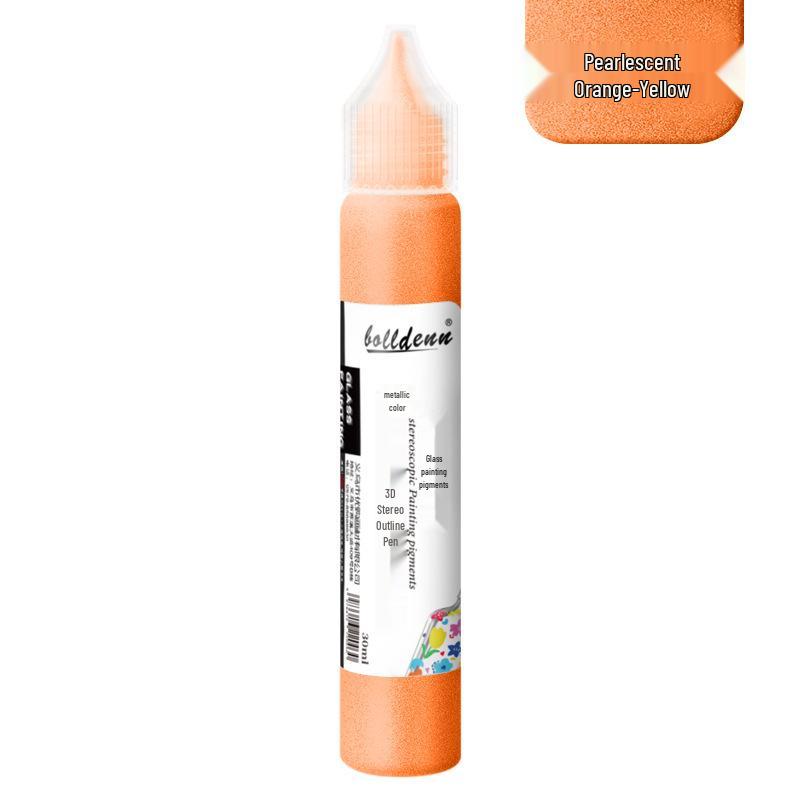 30ml Gold 3D Glass Paint Pen - Waterproof, No-Bake Acrylic for DIY.