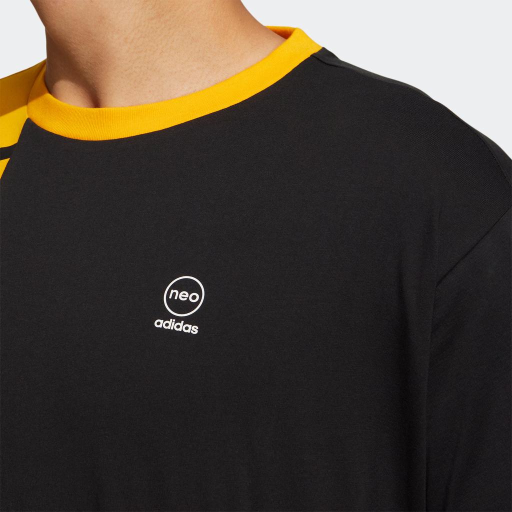 Adidas Neo Contrast Letter Print Sports T-Shirt Men Tops Black HS8825